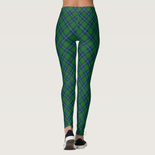 Groen Blauw Plaid Kerstmis pyjama broek Leggings (Achterkant)