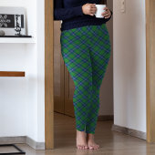 Groen Blauw Plaid Kerstmis pyjama broek Leggings