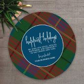 Groen Blauw Plaid met Corporate Greeting Business Feestdagenkaart