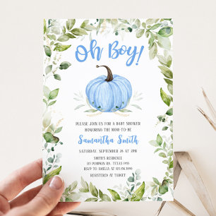Groen Blauw pompoen Baby shower Kaart