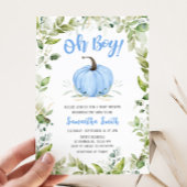 Groen Blauw pompoen Baby shower Kaart