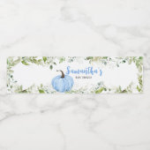 Groen Blauw pompoen Baby shower Waterfles Etiket (Enkel label)