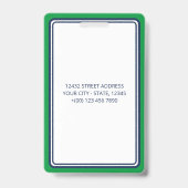 Groen Blauw Rand Zakelijk Logo Bezoeker Badge (Achterkant)