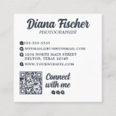 Groen Blauw Retro Charm Camera voor Fotografen Vierkante Visitekaartje (Achterkant)