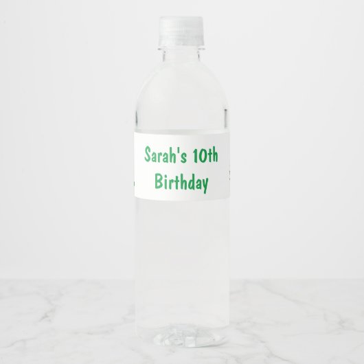 Groen & Blauw Rollerskate Waterflesetiket Waterfles Etiket (Voorkant)