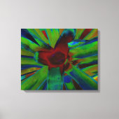 Groen Blauw Rood Bromeliad Plant Afbeelding Canvas Afdruk (Voorkant)