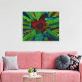 Groen Blauw Rood Bromeliad Plant Afbeelding Canvas Afdruk (Insitu (Woonkamer))