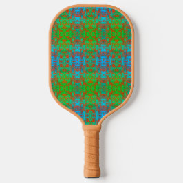 Groen Blauw Rood Bruin Patroon Pickleball Paddle