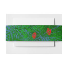 Groen Blauw Rood Dennenkegels Patroon Uitnodigingen Wikkel