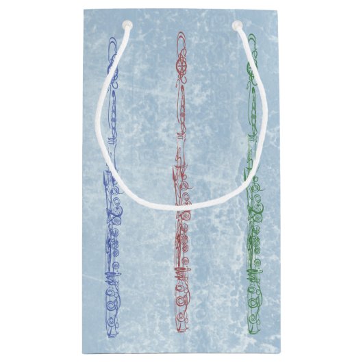 Groen blauw rood-lijntekeningeffect klein cadeauzakje (Achterkant)