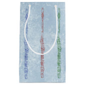 Groen blauw rood-lijntekeningeffect klein cadeauzakje (Voorkant)