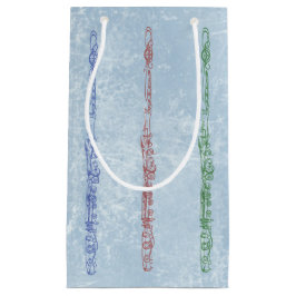 Groen blauw rood-lijntekeningeffect klein cadeauzakje