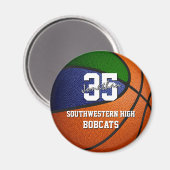 Groen Blauw Sportteam Kleuren Geschenken Basketbal Magneet (Voorkant / Achterkant)