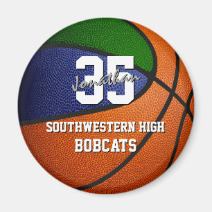 Groen Blauw Sportteam Kleuren Geschenken Basketbal Magneet