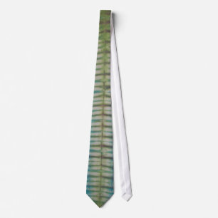 Groen Blauw Streep Tie Dye Necktie Stropdas