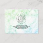 Groen Blauw Stropdas-Dye Marble Klant Dank u Visitekaartje (Achterkant)