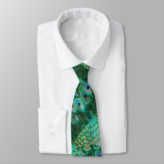 Groen blauw Stropdas van het Ventilatorpatroon van (Gebonden)