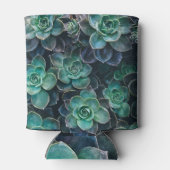 Groen Blauw Succulent Planten Blikjeskoeler (Achterkant)