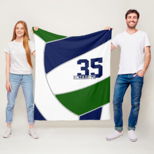 Groen Blauw Team Kleuren Volleybal Zaal Decor Fleece Deken