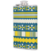 Groen Blauw Traditioneel Tribaal Patroon Heupfles (Links)