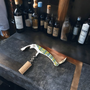 Groen Blauw Traditioneel Tribaal Patroon Kurkentrekker