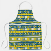 Groen Blauw Traditioneel Tribaal Patroon Schort (Voorkant)