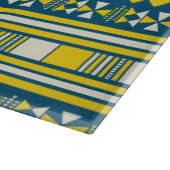 Groen Blauw Traditioneel Tribaal Patroon Snijplank (Hoek)