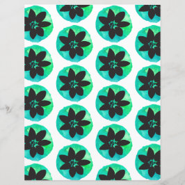 Groen Blauw Tropisch Bloempatroon Scrapbook Papier
