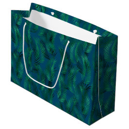 Groen Blauw Tropische Bladeren Groot Cadeauzakje
