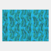 Groen Blauw Tropische Bladeren Inpakpapier Vel (Voorkant 3)