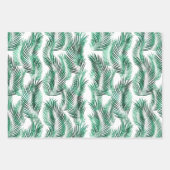 Groen Blauw Tropische Bladeren Inpakpapier Vel (Voorkant 2)