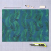 Groen Blauw Tropische Bladeren Tissuepapier (Craft)
