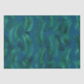 Groen Blauw Tropische Bladeren Tissuepapier (Voorkant)