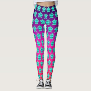 groen blauw turquoise blauwgroen schildpaddenpatr leggings