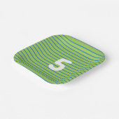 Groen & Blauw Verjaardag Kind Leeftijd II Papieren Bordje (Gebogen)