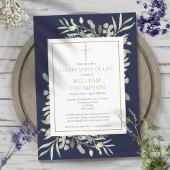 Groen Blauw Viering van het Leven Begrafenis Kaart