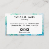 Groen blauw Visitekaartje van de Grens van de Wate (Achterkant)