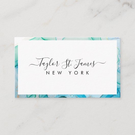 Groen blauw Visitekaartje van de Grens van de Wate (Voorkant)