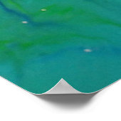 Groen blauw vivid stripes Moderne Abstracte vloeis Poster (Hoek)