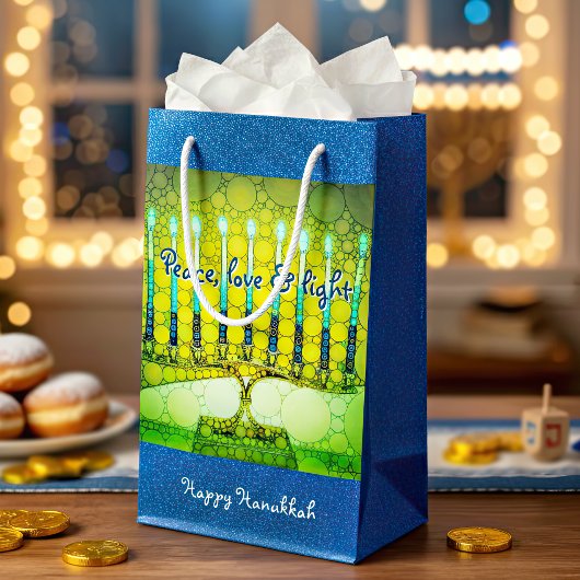 Groen Blauw Vrede Liefdeslicht Chanoeka Menorah Bo Klein Cadeauzakje