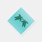 Groen Blauw Waterverf 2 Oceaan Zee Schildpadden br Servetten (Hoek)