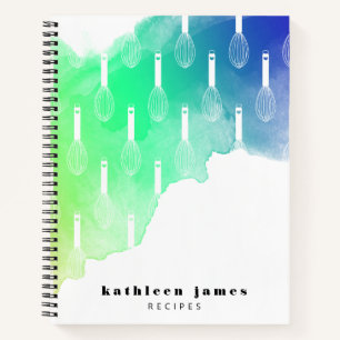 Groen Blauw Waterverf Ballon Whisk Recept Notitieboek