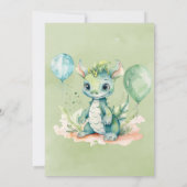 Groen Blauw Waterverf Dragon Boy Baby shower Kaart (Achterkant)