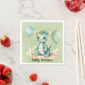 Groen Blauw Waterverf Dragon Boy Baby shower Servet (Insitu)