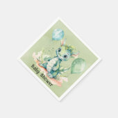 Groen Blauw Waterverf Dragon Boy Baby shower Servet (Hoek)