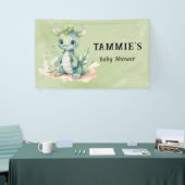 Groen Blauw Waterverf Dragon Boy Baby shower Spandoek (Beurs)