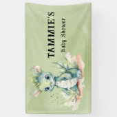 Groen Blauw Waterverf Dragon Boy Baby shower Spandoek (Verticaal)