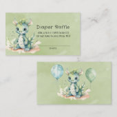 Groen Blauw Waterverf Dragon Boy Baby shower Visitekaartje (Voorkant / Achterkant)