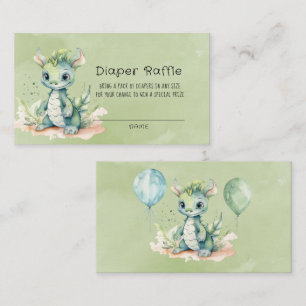 Groen Blauw Waterverf Dragon Boy Baby shower Visitekaartje
