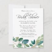 Groen Blauw Waterverf Eucalyptus Vrijgezellenfeest Kaart (Voorkant)